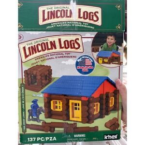 Lincoln Logs Oak Creek Lodge 137 Pc Real Wood Building Set K'NEX 00857 Kids Toy